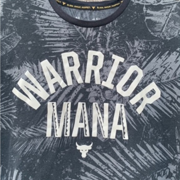 Under Armour Warrior Mana Mens Tee Shirt Large Floral Short Sleeve Project Rock - Picture 3 of 8